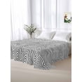 thumbnail image 6 of Twin Flat Sheet 66"x96", White Black Stripe Soft Lightweight Bedding Flat Sheets Only, Modern Abstract Art Moire Striped Brushed Microfiber Top Bed Sheet, Breathable StainResistant Bedsheets, 6 of 9