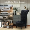 thumbnail image 5 of AVAWING High-Back Velvet Throne Chair Set of 2, Retro Royal Armless Chair, Indoor, Black, 5 of 9