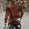 thumbnail image 1 of Blusas y camisas de manga larga con cuello redondo para hombre, blusa informal de manga larga con cuello redondo y estampado de rayas, blusa de poliéster para hombre, 1 of 5