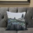 thumbnail image 4 of Amrita Sen Designs  26 x 26 in. Running Reindeer Broadcloth Indoor & Outdoor Blown & Closed Pillow - Muted Green, Black & Blue, 4 of 5