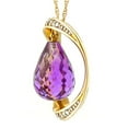 thumbnail image 2 of Galaxy Gold 14K Yellow Gold 9.6 Carat Natural Diamonds and Amethyst Pendant Necklace - February Birthstone - Peace & Wisdom - 16" to 24" - Fine Jewelry for Women, 2 of 5
