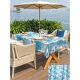 thumbnail image 5 of Outdoor Tablecloth with Umbrella Hole for Patio/Picnic/Party/Camping, Blue Football Waterproof Table Cloth Rectangle Table Cover Washable, Soccer Vintage Wooden Watercolor (52"x 70"), 5 of 9