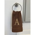 thumbnail image 7 of Brown Initial Hand Towel for Bathroom - Monogrammed Luxury Hotel Quality Decorative Towel - GOTS Organic Certified - Set of 2 Beige Letter E, 7 of 7