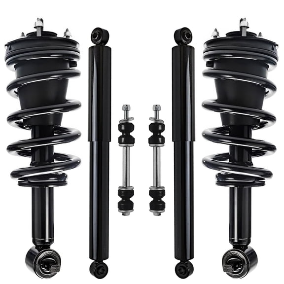 Detroit Axle - 4WD Front Struts & Coil Springs Rear Shock Absorbers Sway Bar Links Replacement for 2014-2018 Chevy GMC Silverado Sierra 1500