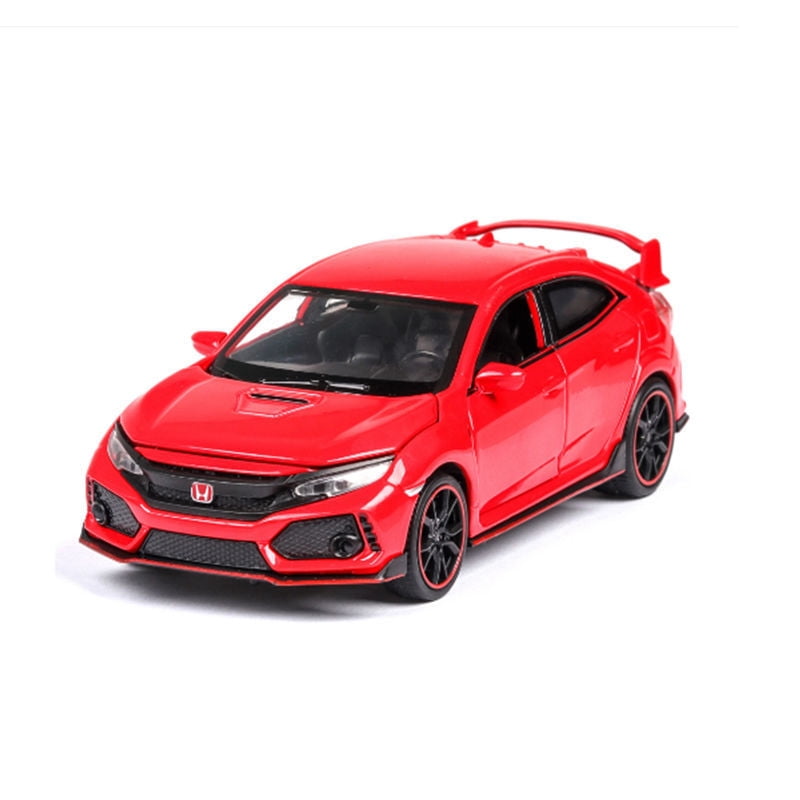 The 1:32 scale is suitable for Honda Civic alloy die-cast car models, equipped with openable doors, lights, sound and spring-back function. Boys' toy cars, children's birthday gift toy cars.