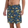 thumbnail image 2 of KLL Modern Excavator Men's Casual Summer Beach Shorts Hawaiian Shorts with Pockets-Medium, 2 of 5