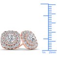 thumbnail image 4 of 1 Carat T.W. Diamond 10kt Rose Gold Double-Halo Stud Earrings, 4 of 5
