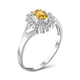 thumbnail image 2 of JewelersClub Citrine Ring Birthstone Jewelry – 0.25 Carat Citrine 0.925 Sterling Silver Ring Jewelry with White Diamond Accent – Gemstone Rings with Hypoallergenic 0.925 Sterling Silver Band, 2 of 4