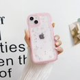 thumbnail image 2 of Compatible with iPhone 13 Wavy Edge Shiny Stars Clear Cute Phone Case for Women Girls All-Around Soft TPU Anti-Collision Anti-Shock Transparent Phone Case for iPhone 13-Pink, 2 of 16