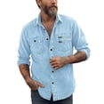 thumbnail image 2 of Men's Casual Long Sleeve Shirt with Turn-Down Collar, Button Front, and Pockets, 2 of 6