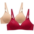 thumbnail image 1 of Kyusrd Full Coverage Bras For Women Adjustable Straps Wireless Push Up Small Cupt-Shirt Bralette Underwear Pattern Soild Color Soft Comfortable Underwear 2Pcs, 1 of 4