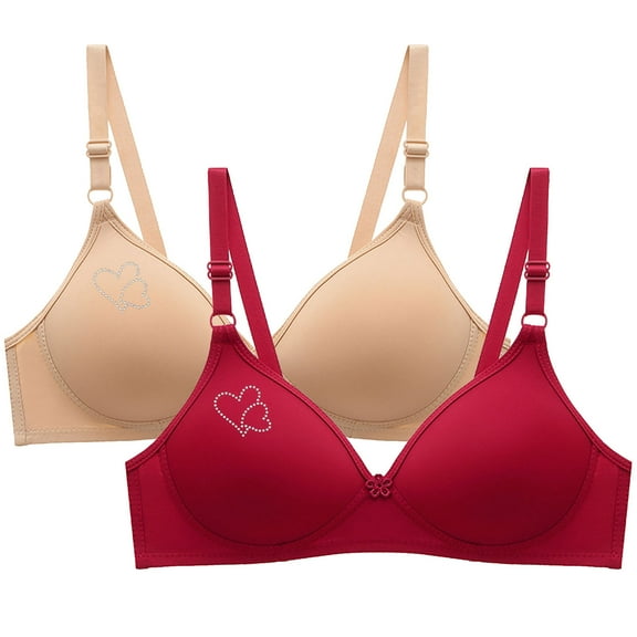 Ltctricy 2PC Push up Bras for Women No Underwire Comfort Bralettes with Support and Lift Wireless Everyday Bra