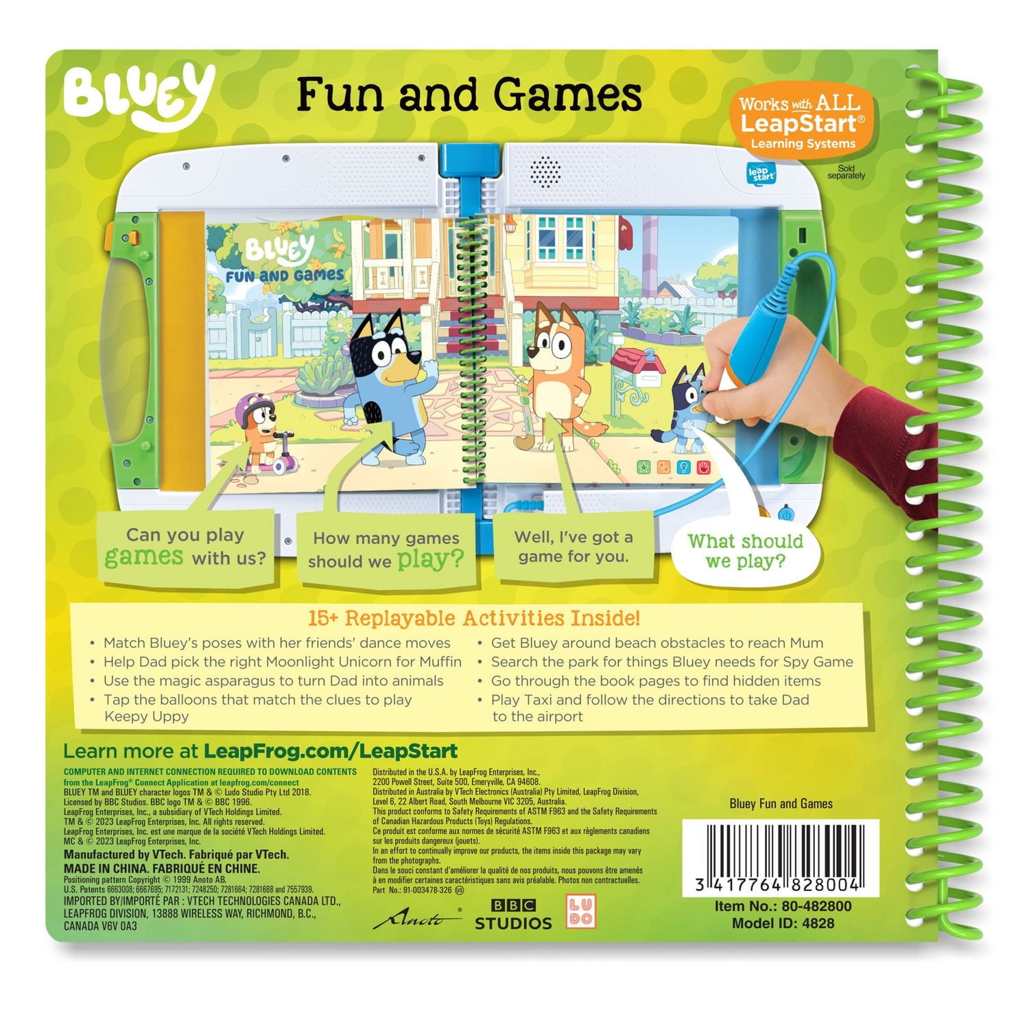 LeapFrog LeapStart® Preschool (Level 1) Bluey Fun and Games Activity Book - English Version, 2-5 Years