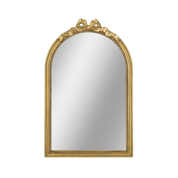 A&B Home Arched Gold Wall Mirror with Ribbon Accent 23.6" x 1.6" x 37.3"