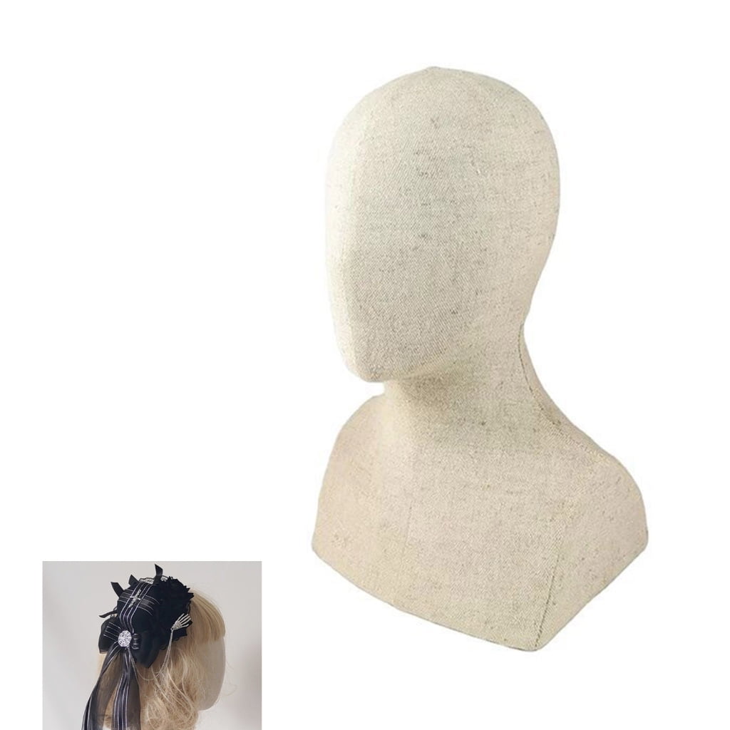 Tizuqe Professional Hat and Wigs Store Display Mannequin Head with Wood Grains Effect