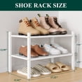 thumbnail image 3 of Smiry 2-Tier Shoe Rack , Stackable Bamboo Shoe Rack Organizer, Shoe Storage for Closet, Entryway, Bedroom and Wall, White, 3 of 5