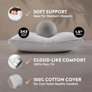 Sobel Westex Hotel Sobella Soft Side Sleeper Pillow | Luxury Hotel & Resort Quality, 300TC 100% Cotton | Down-Like Fill, Gentle Support, Plush, Queen (1 Pack)