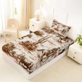 thumbnail image 2 of Manfei Rustic Cowboy Twin Fitted Sheet 2 Pieces,Western Cactus Bedding,Orange Brown,1 Fitted Sheet and 1 Pillowcase, 2 of 4