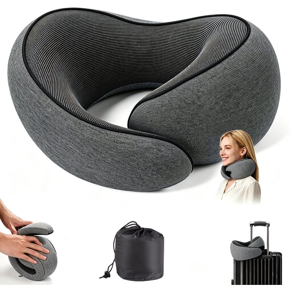 Travel Pillow for Airplanes, Travel Neck Pillow Airplane Memory Foam Travel Pillow Neck Pillow for Traveling Sleeping Suitable for Airplanes,Offices and Cars