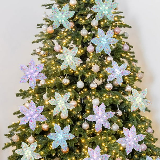 Macarrones de Navidad, Flores de Simulación Navideña, Adornos Fotográficos, Decoraciones Florales para Árboles de Navidad