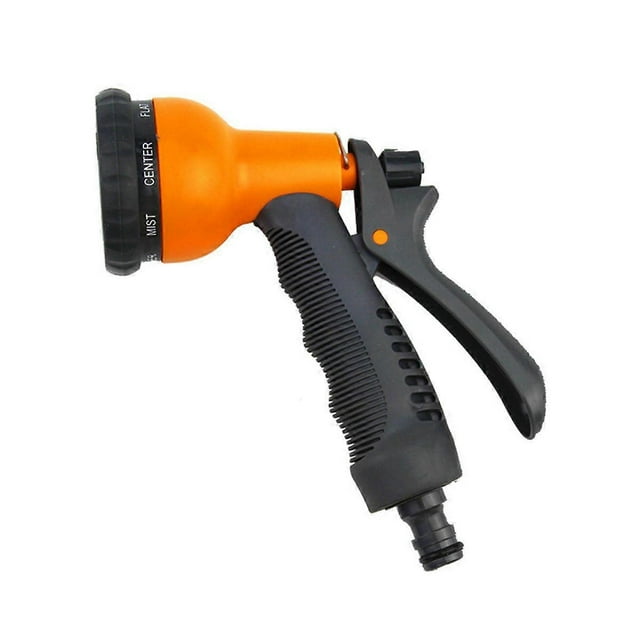 Garden Hose Nozzle Anti-Leak Heavy Duty 8 Patterns Watering Nozzle High Pressure Flow Control Sprayer with Rubberized Grip for Car Wash Cleaning Water