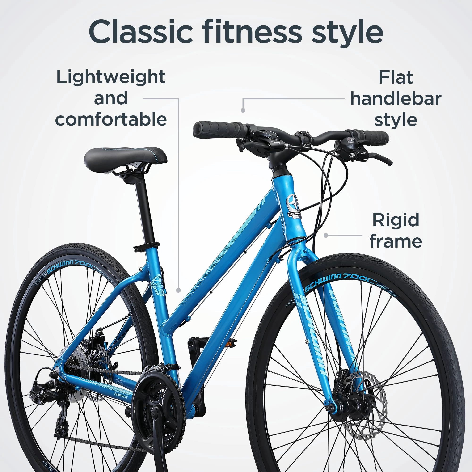 Schwinn Volare 1200 Womens Hybrid Bike, 21 Speeds, 700c Wheels, Ages 14 and up, Blue