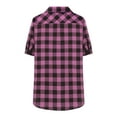 thumbnail image 5 of Wiicoznt Flannel Shirts for Men, Plaid Print Button Up Lapel Shirt with Pocket, Casual Lightweight Short Sleeve Tops for Summer,S-3XL, 5 of 9