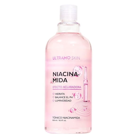 Tónico Facial Niacinamida Reduce Manchas e Imperfecciones Unifica el Tono de la Piel 500ML ULTRAMO