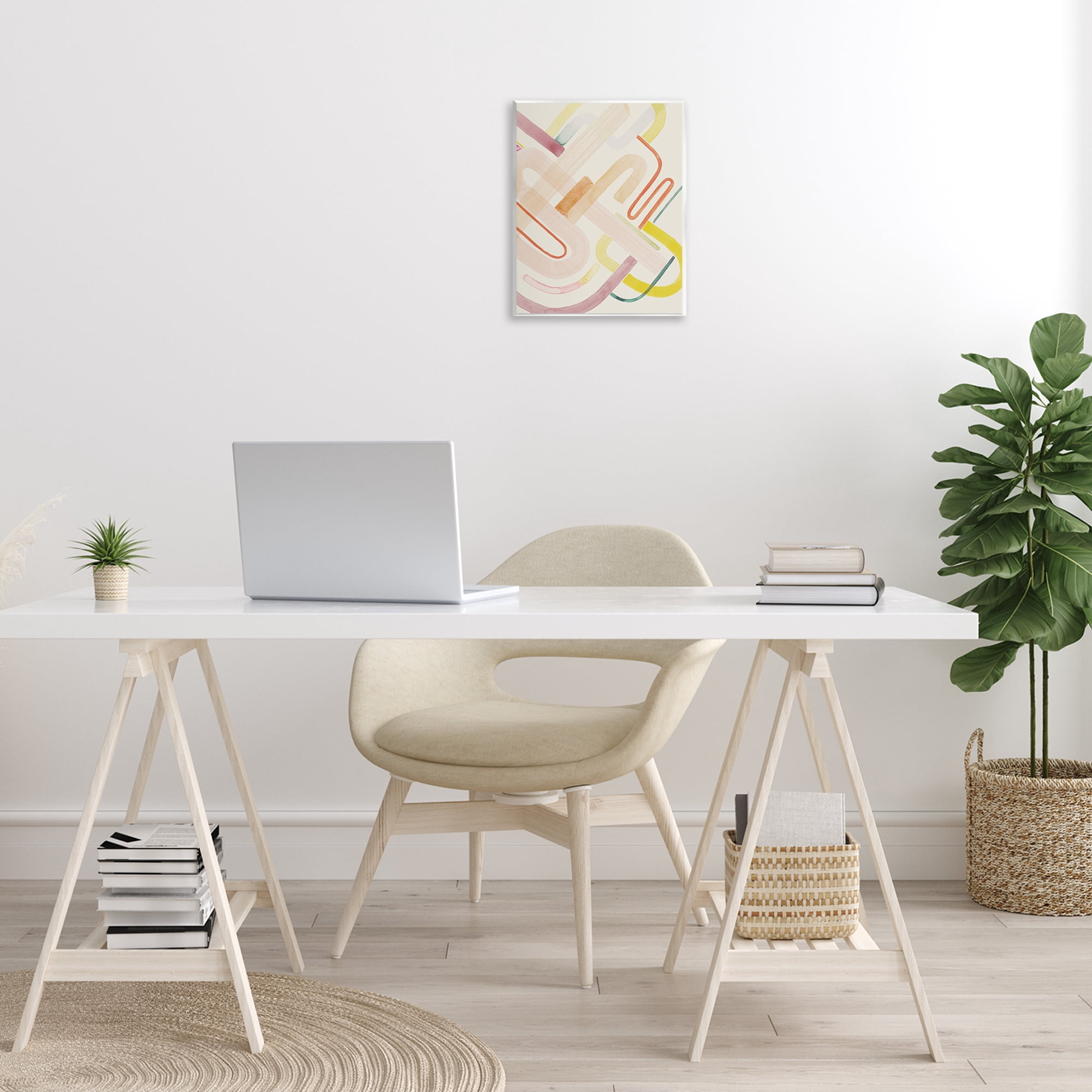 Stupell Industries Overlapping Curved Shapes Abstract Painting Unframed Art Print Wall Art, 11 x 14