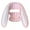 Light Pink, variant on Rabbit Ear Hat Fall Winter Warm Neck Gaiter Mask One Piece Knit Beanie
