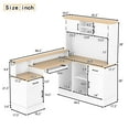 thumbnail image 4 of Newest Modern L-Shaped Desk with Built-in Outlet & Storage, 4-Cabinet 2-Drawer Computer Desk for Home Office, White, 4 of 15