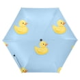thumbnail image 6 of Cute Yellow Rubber Ducks Blue Background All Weather Umbrella Triple Folding Parasol 6 Ribs UV Protection Portable, 6 of 8