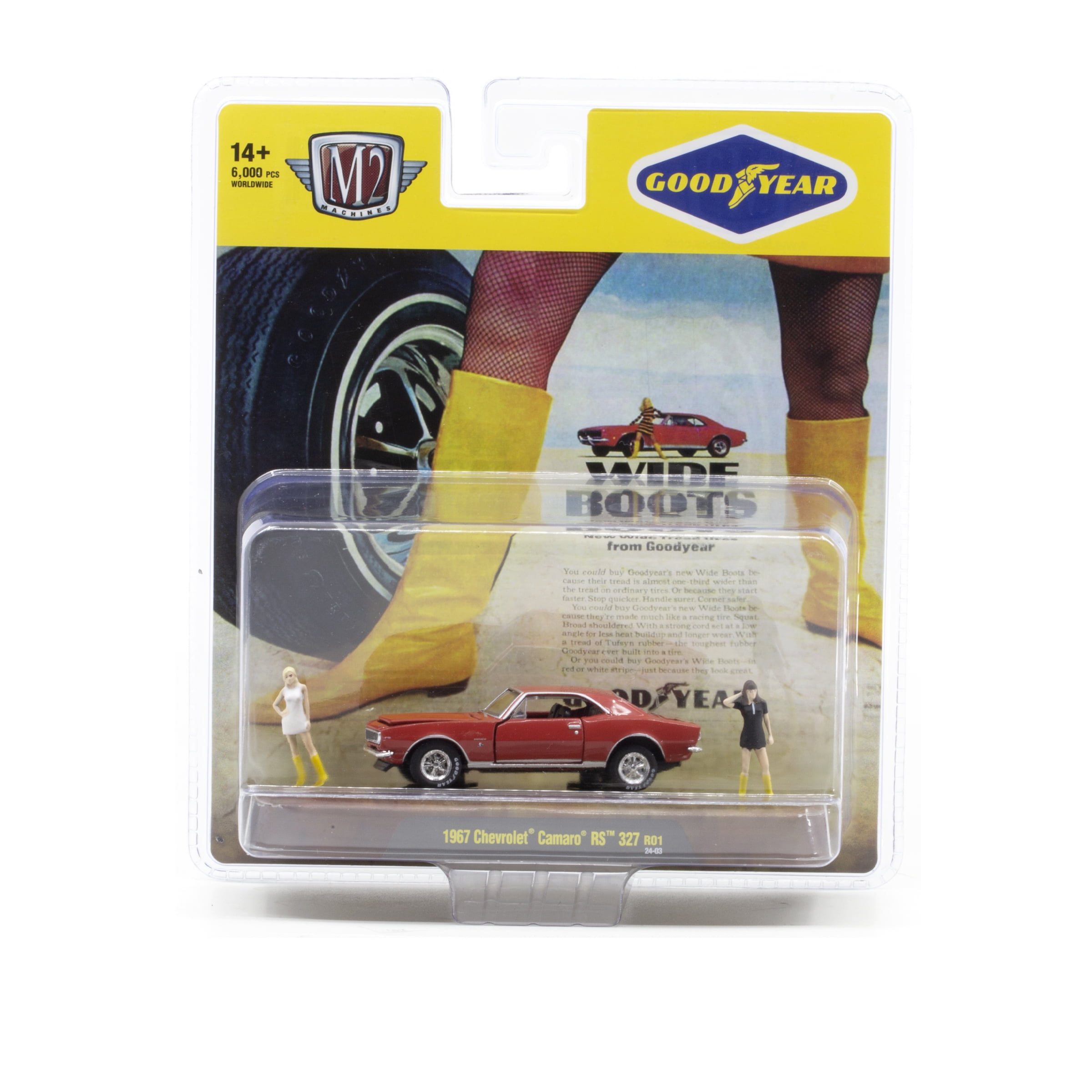 (4 pack) M2 Machines Diorama Auto-Figs Diecast Toy Cars & Truck (Vehicle and Figurines, Styles May Vary)