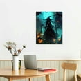 thumbnail image 2 of Vintage Halloween Witch Canvas Wall Art Painting，Gothic Print Pictures for Home Wall Decor Retro Horror Creepy Dark Posters for Living Room Bedroom Bar Home Halloween Party Decor Framed, 2 of 5