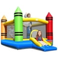 thumbnail image 1 of Costway Casa inflable, castillo inflable para niños con tobogán y entrada segura, castillo portátil con bolsa de transporte, kit de reparación y palos, sin compresor, 1 of 5