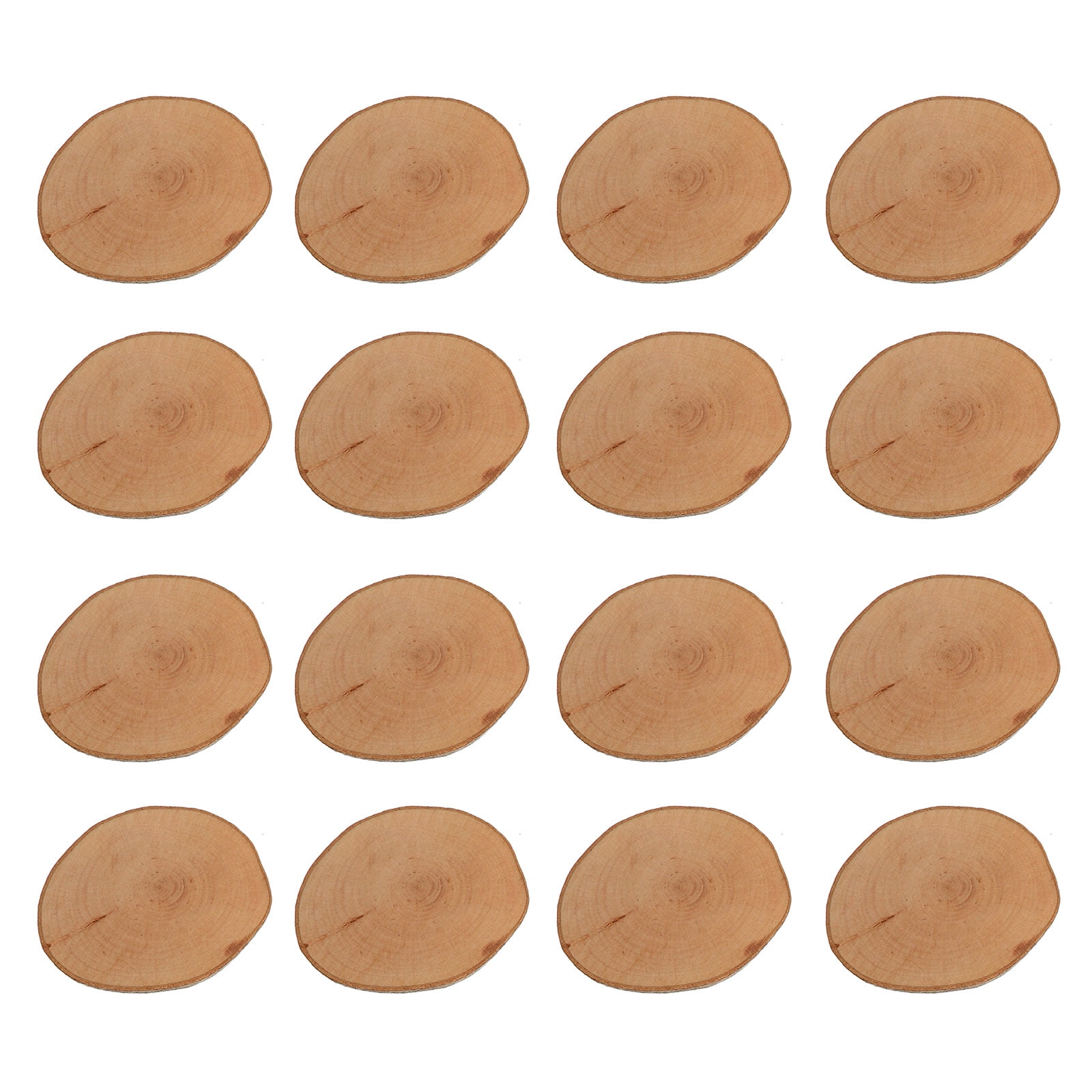 Wood Discs Diy Cutout Wooden Circles Chips Unfinished Log Round Cutouts