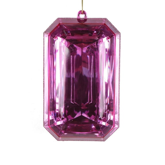 8" Mauve Rectangle Jewel Glitter Orn 2/B