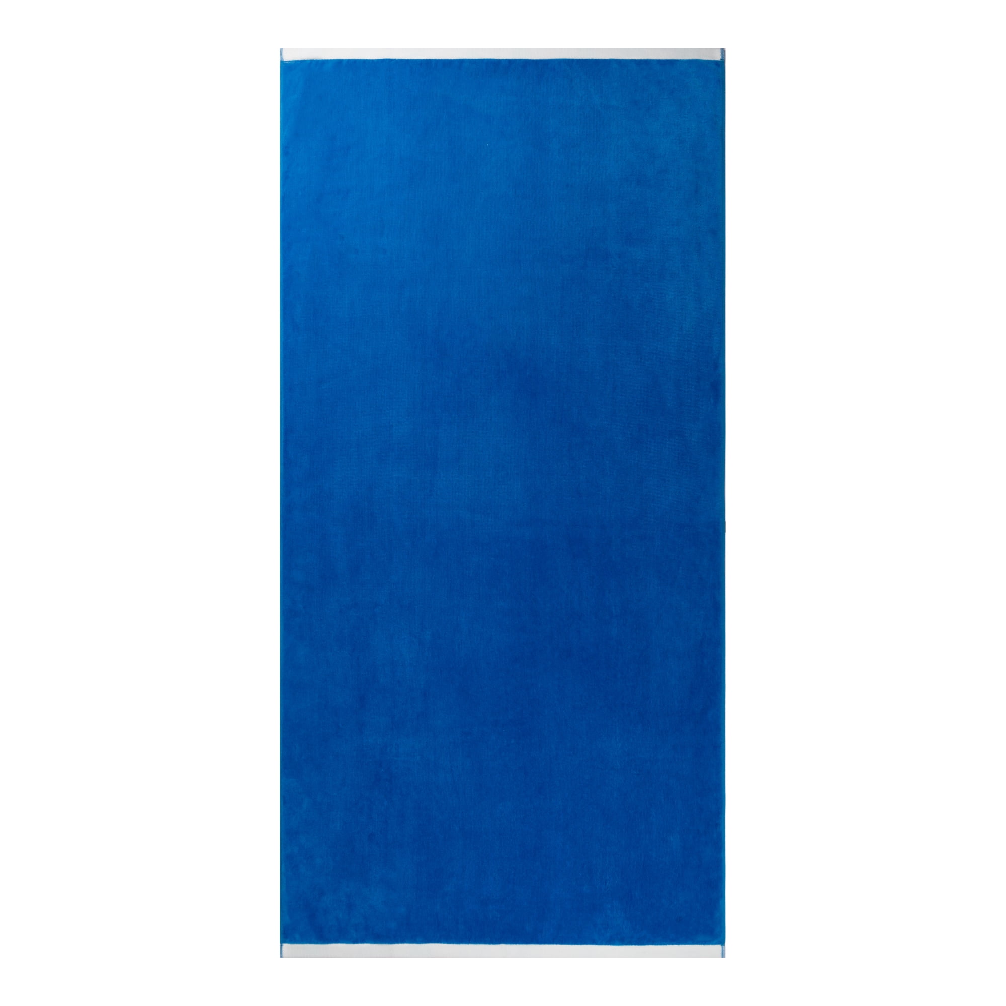 Mainstays Summer Vibes Beach Towel, Cotton-Blend, Reversible Blue, 72 in x 36 in