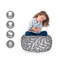thumbnail image 2 of Abstract Storage Toy Bag Chair, Continuous Semi Circles in Greyscale Tones Squama Style, Stuffed Animal Organizer Washable Bag, Small Size, Pale Taupe Dark Grey, by Ambesonne, 2 of 3