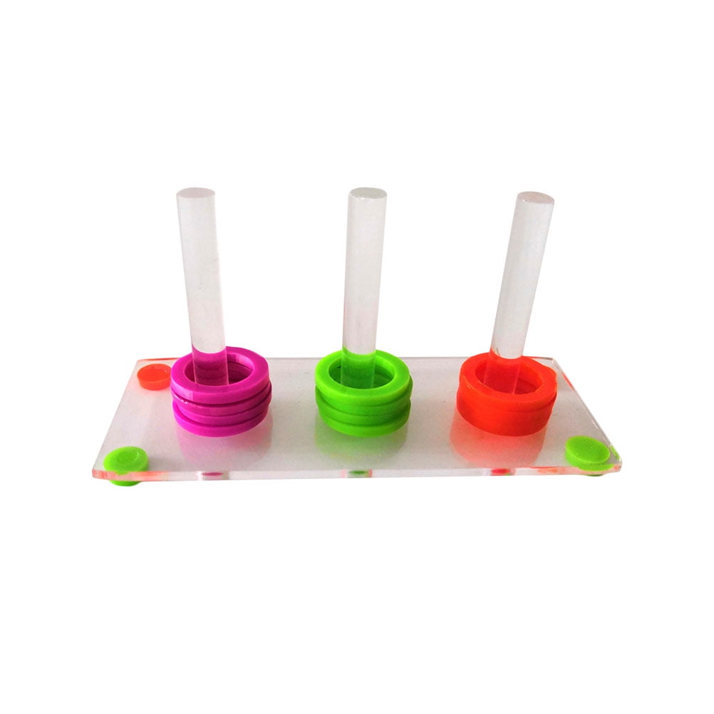 PBPBOX Parrot Ring Toss Toy Funny Bird Ring Toss Acrylic Bright Colors for Cockatiels 1 Set