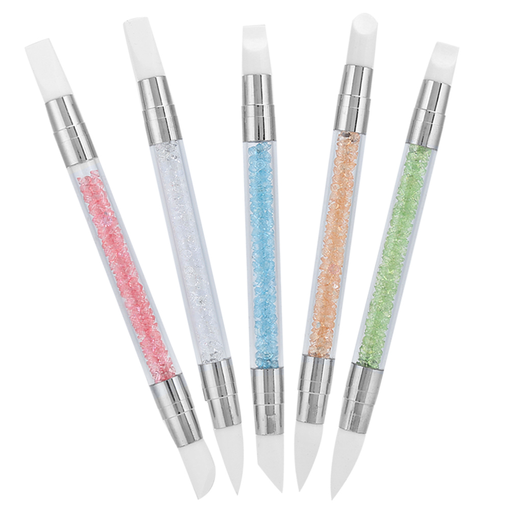 Fosa 5Pcs Nail Brush Silicone Pen Hollow Carving Embossing Pen Nail Art
