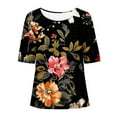 thumbnail image 4 of Tmtolofot Summer Casual Tops For Womens Crew Neck Short Sleeve Tees Blouses Women Fashion Paints Basic Clothes Women's Graphic T-Shirts, 4 of 4