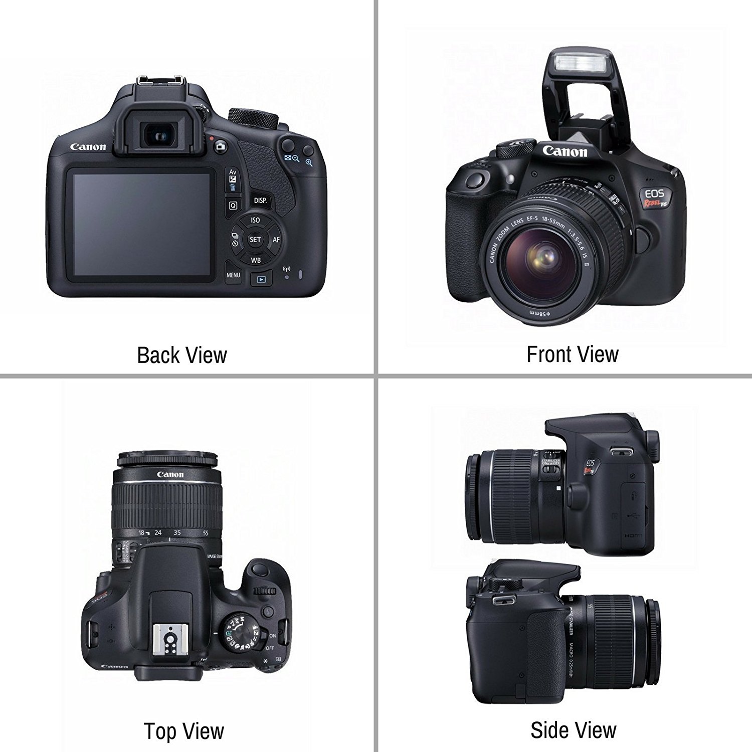 Canon EOS Rebel T6 Bundle With EF-S 18-55mm f/3.5-5.6 IS II Lens + Advanced Accessory Bundle - image 2 of 7