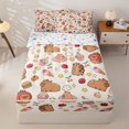 thumbnail image 3 of Homewish Cute Capybaras Zipper Twin Comforter Sets with Fitted Sheet and 2 Pillowcases,Funny Food Bubble Tea Hamburger Dessert Animal Zipper Bedding Set for Boy Girls,4-Piece,Reversible, 3 of 6