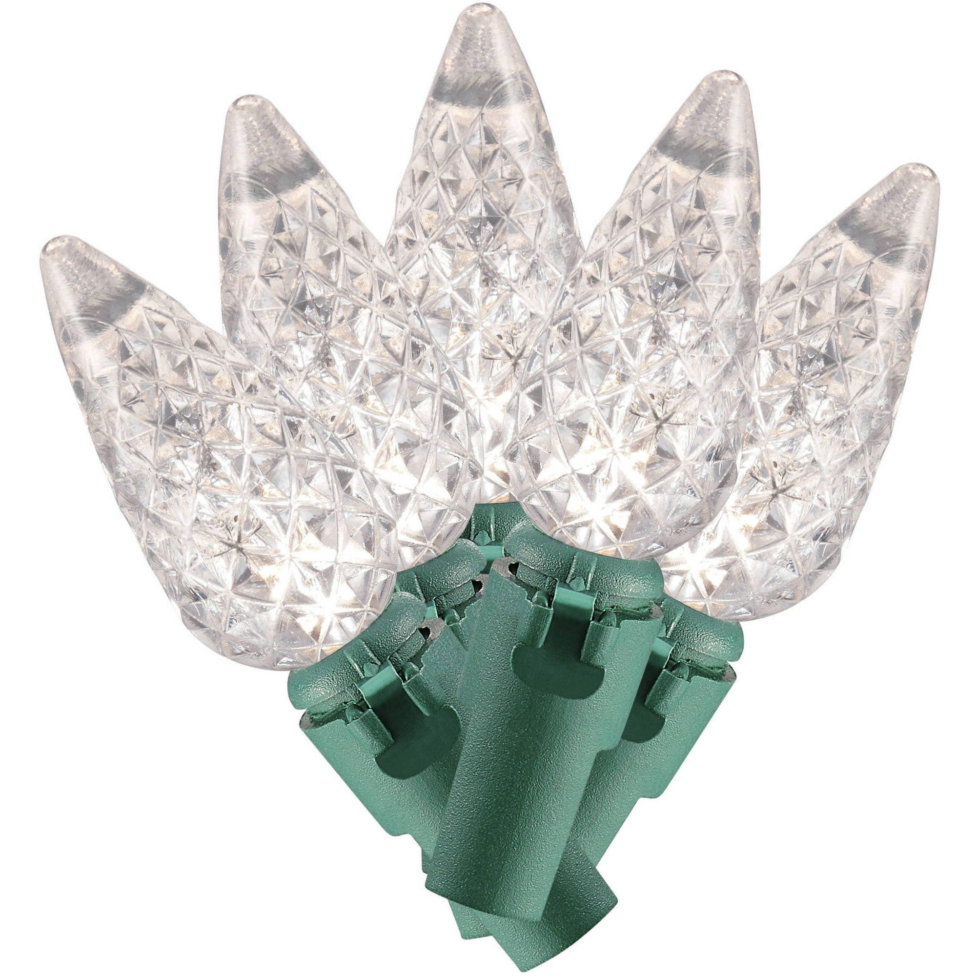 Holiday Time Christmas Lights LED C6 Solar Lights with Green Wire, 50ct