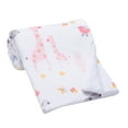 thumbnail image 4 of Lambs & Ivy Jazzy Jungle White Fleece Safari Animals Soft Baby Blanket, 4 of 9