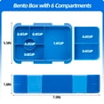 thumbnail image 2 of 6-Compartment Leak-Proof Lunch Box - Ideal Portion Sizes for Ages 3 to 7 - Durable, Drop-Proof, Dishwasher Safe, Made with Food-Safe Materials (Blue)Only lunch boxes, 2 of 5