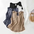 thumbnail image 5 of Tank Top for Women Linen, 2026 Summer Casual Comfy Loose Lightweight Sleeveless Shirts, Grey XL, 5 of 8