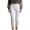 White, variant on QURATI Women's Light Wash Denim with Lace Cuffs | Slim Fit Cropped Jeans Womens Bottoms Black L