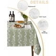 thumbnail image 2 of Sage Green Spring Leaves Table Cloth, Waterproof Tablecloth for Rectangle Tables, Pastoral Botanical Striped Flowers Reusable Washable Fabric Table Cover for Restaurant Kitchen Dining Tables 60"x102", 2 of 9